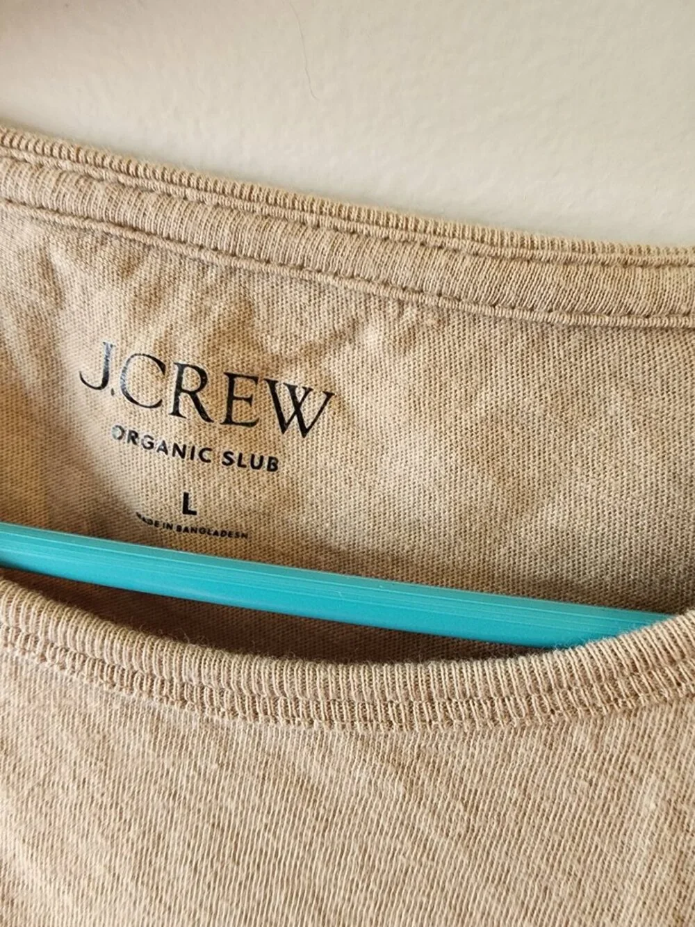 J.Crew Organic Slub Oatmeal Sleeveless Muscle Tee Size Large